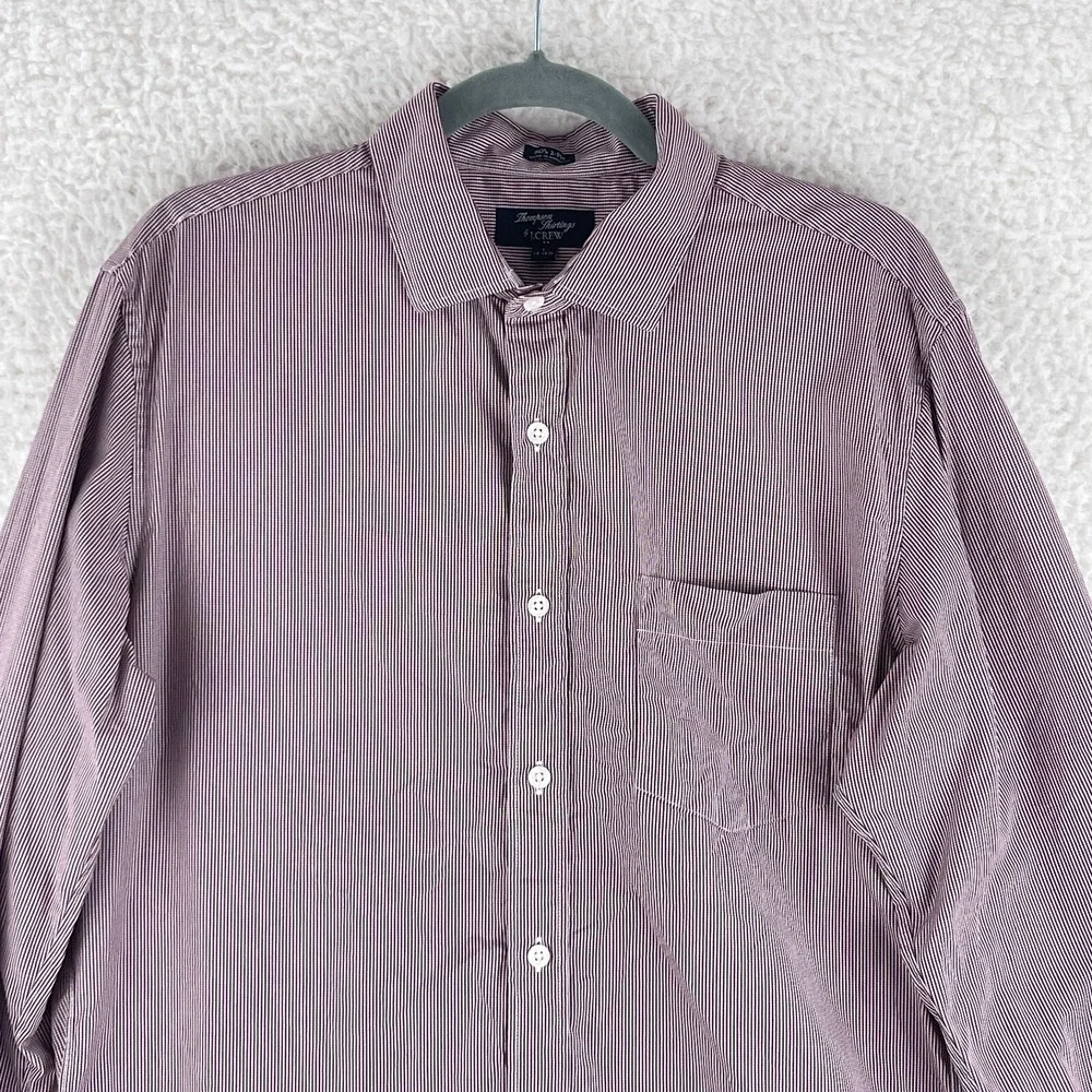 Thompson Shirtings by‎ J. Crew Red Plaid Button-Down Dress Shirt Mens Size Large